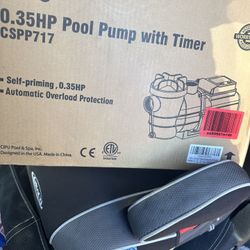 0.35 Hp Pool Pump With Timer $85 brand new in the box