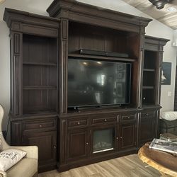 Media Wall Unit - Huge - Dark Wood 