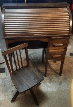 Childrens Antique Desk With Chair