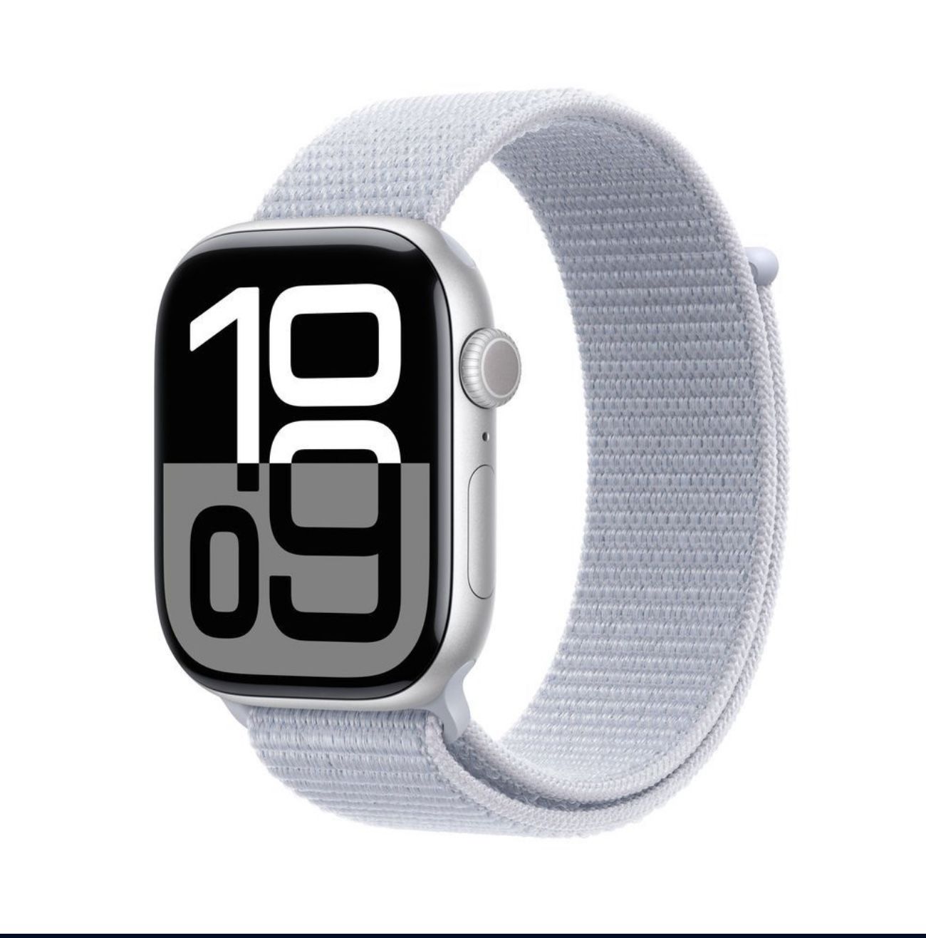 Apple Watch SE (2nd Gen) 44mm Smartwatch with Silver Aluminum Case with Winter Blue Sport Loop