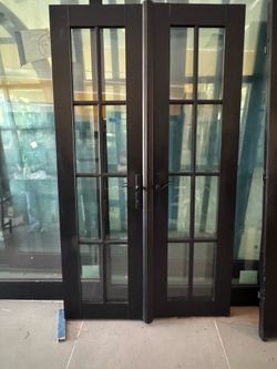 3- black sets of French glass doors 48x80
