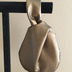 Bronze Faux Leather Wristlet 