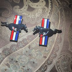 Gloss Black Ford Mustang Emblems Pony Logo