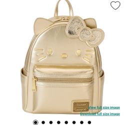 Loungefly Hello Kitty 50th Anniversary Gold Mini Backpack – NEW