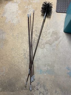 Extendable chimney, dryer, duct cleaning brush