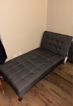 Dark Gray Tufted Futon Chaise Lounge