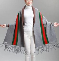 Grey Sweater Shawl Scarf