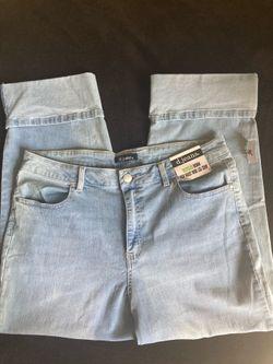 D Jean High waist wide leg crop jeans, Size:14