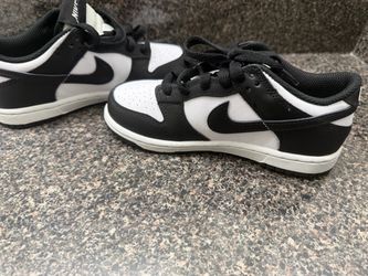 Boys, Nike, black and white low dunks size 13C