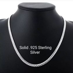 24" .925 Sterling Silver Stamped Necklace / Chain - NEW