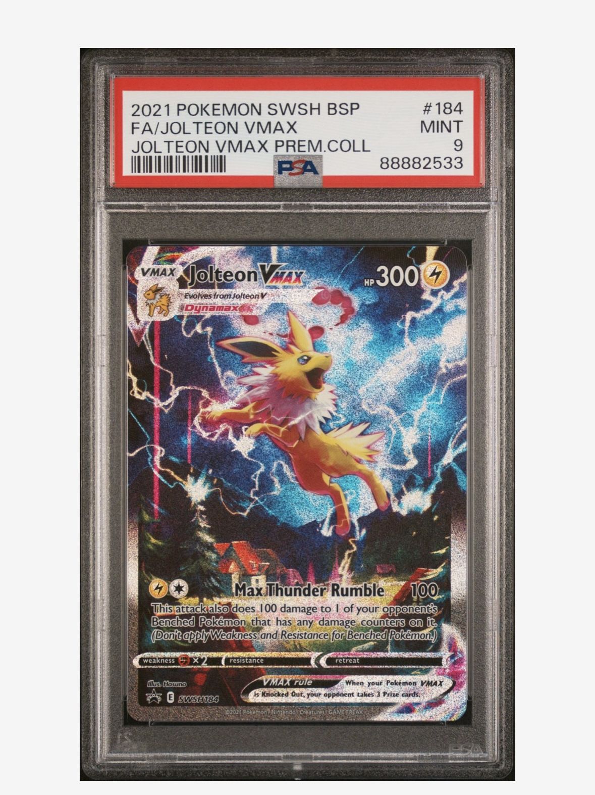 PSA 9 Jolteon VMAX Full Art Premium Collection 2021 Pokemon Card #184