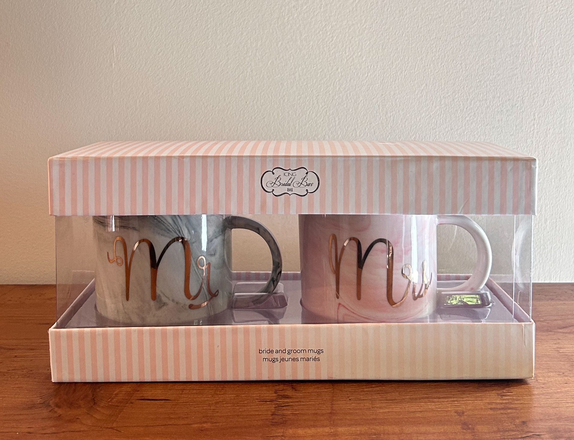 Mr. & Mrs. Mugs • Bride and Groom Gift • New in Box