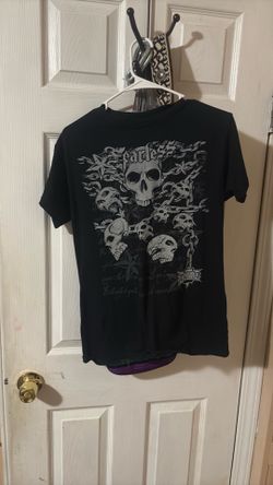 Y2K Retro Futuristic Graphic T-Shirt - Black Edgy Skull & Flame Print Streetwear