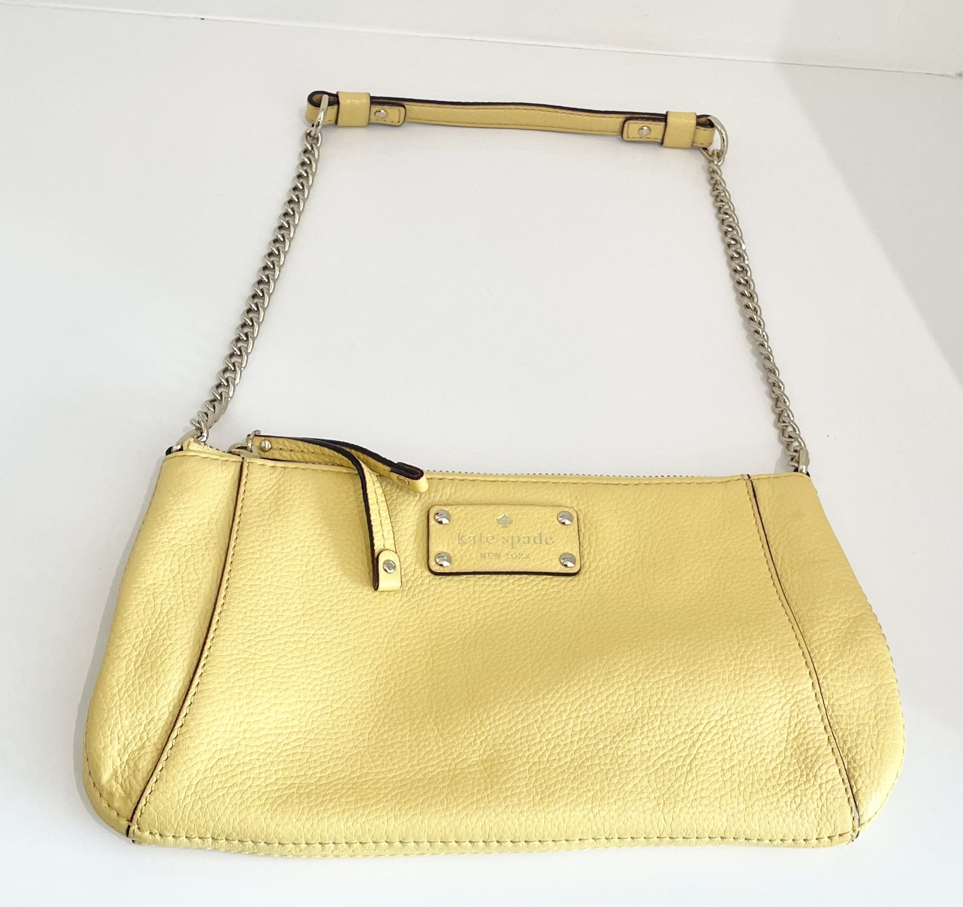 Kate Spade Wellesley Byrd Leather Gold Chain Shoulder Bag yellow