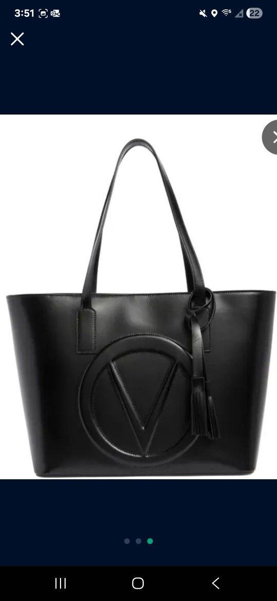 Valentino by Mario Valentino Large Black V-Logo Tote - BNWT!