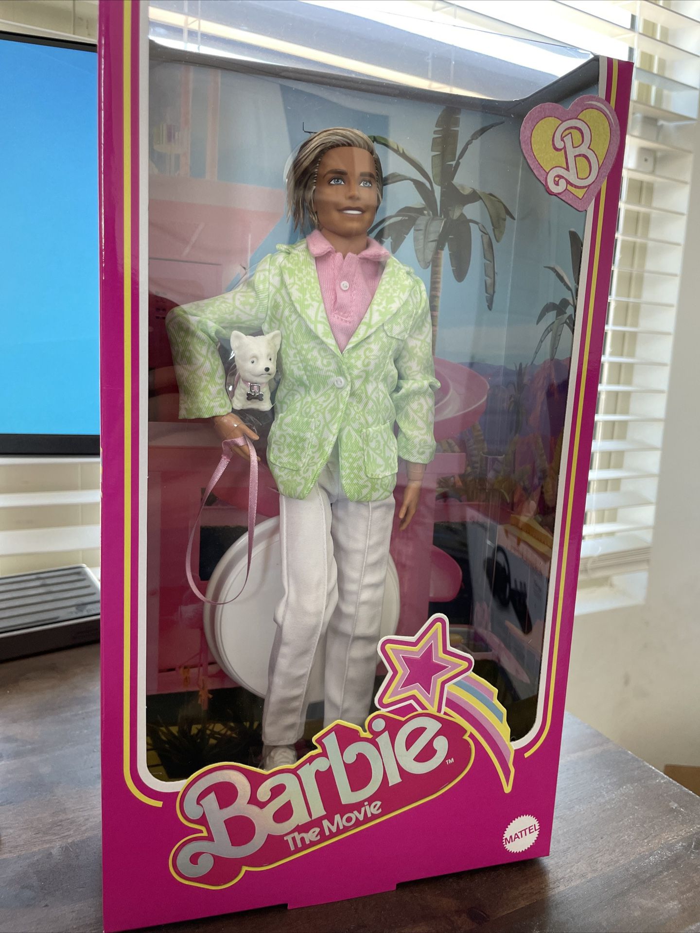 Brand New, Pristine Box- Sugar’s Daddy Ken Doll With Dog From Barbie The Movie