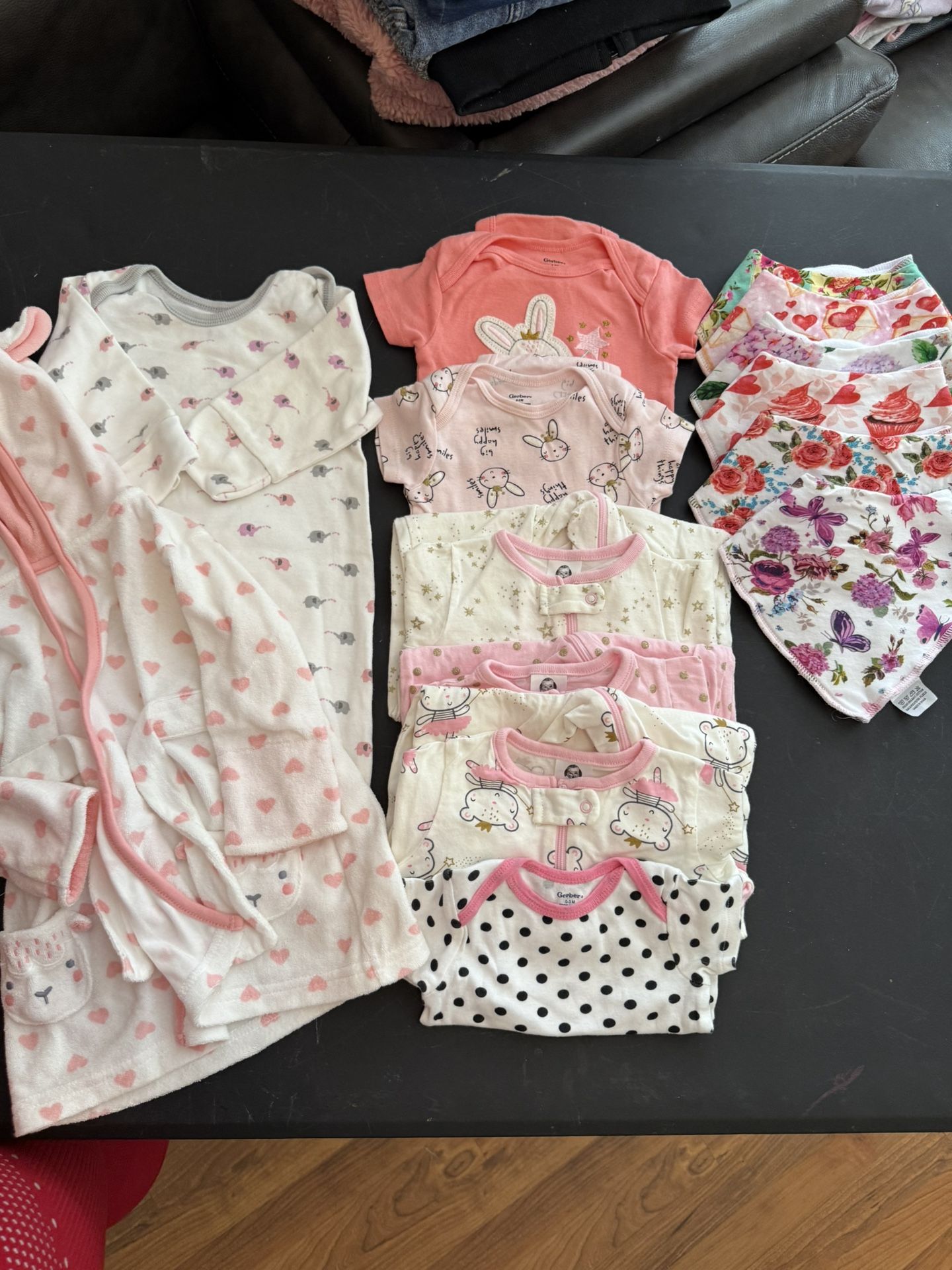 New Baby Girl Clothes And Bibs