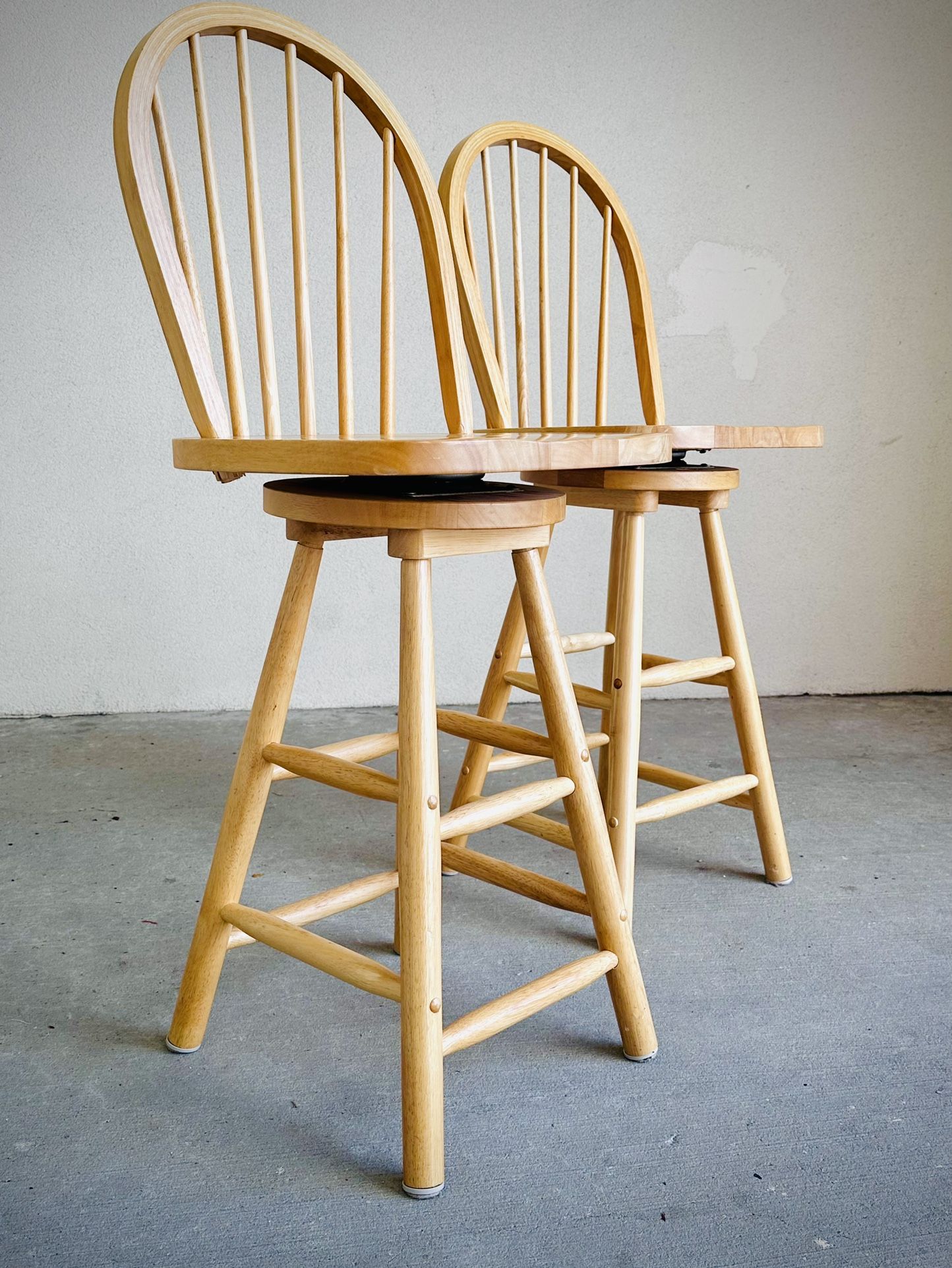 A Pair of Wooden High Stools