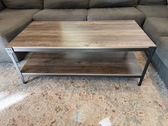 Walker Edison Urban Industrial Angle Iron Wood Coffee Table
