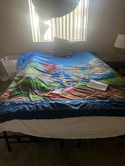 Queen size bed frame with mattress