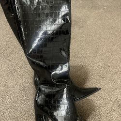 New Princess Polly Black Knee High Boots