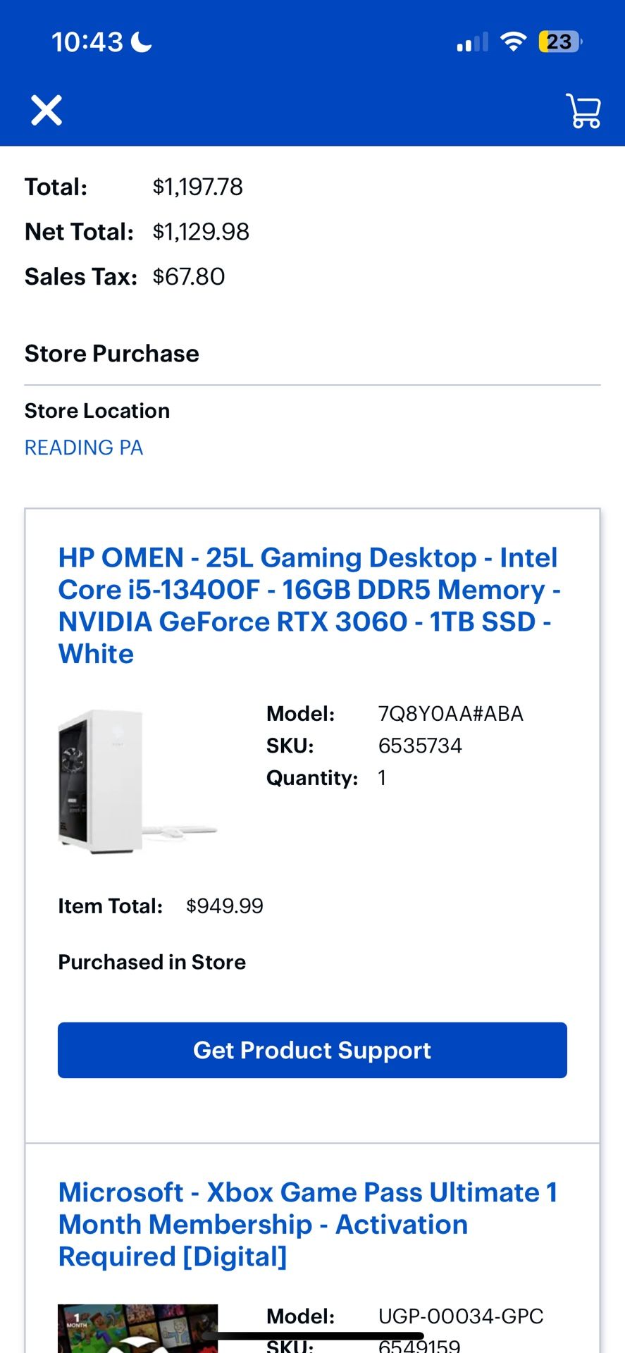 HP OMEN 25 L 3060 12GB Intel i513400f Gaming Desktop
