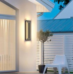 New 23.6in Dusk to Dawn LED Outdoor Wall Light Waterproof 36W Warm White IP65