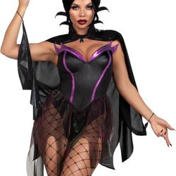 Leg Avenue 3 PC Evil Enchantress Maleficent inspired Halloween Costume size X Small
