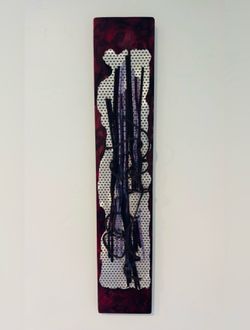 Vintage Original Fine Art Glass Metal Wall Sculpture Signed Studio Design 26” RARE Designer Modern Abstract Industrial Rustic Loft Collectible