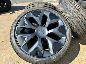 DELIVERY / TRADE 4x OEM Tesla Model X 22” Machina Wheels Black Rims Pirelli AS Tires 100% tread