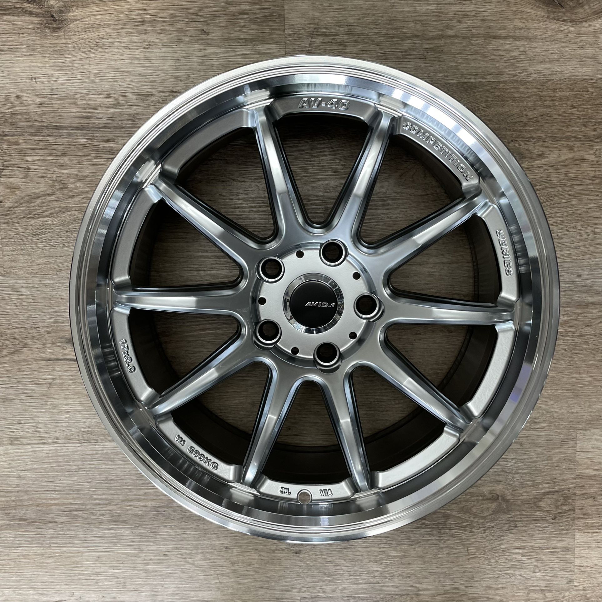 Avid1 AV40 18x9.5 +38 5x114.3 Hyper Black (Brand New Set of 4 Rims)