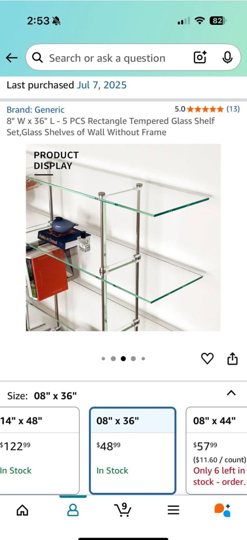 GLASS SHELVES 