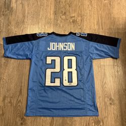 Beckett Witness Verified Tennessee Titans Chris Johnson Autographed Jersey