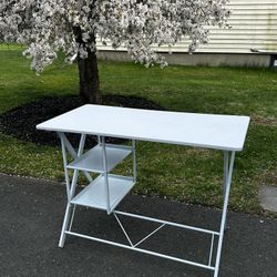 White Desk with Shelving 
