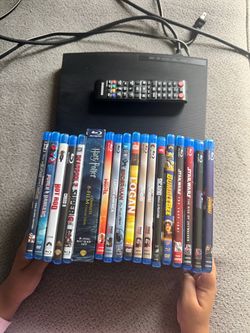 Samsung Blu-ray Player with Remote and 18 Blu-ray Movies