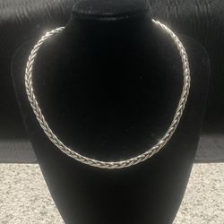 Mexico Sterling Silver Braided 15” Choker Necklace