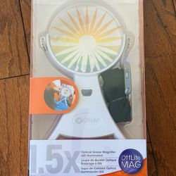 OttLite Hands-Free LED Magnifier 1.5x 4in Lens White MG013HF