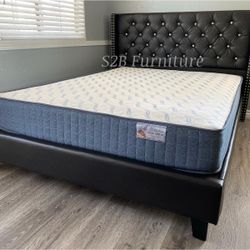 Queen Expresso Crystal Button Bed With Ortho Mattress Included!!