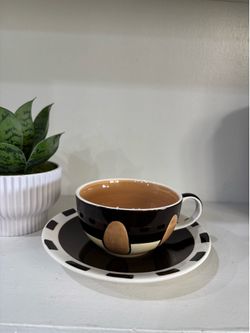 Hues n brews ceramic tea/coffee cup and saucer