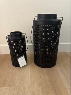 Brand new set of 2 black metal lanterns from Target