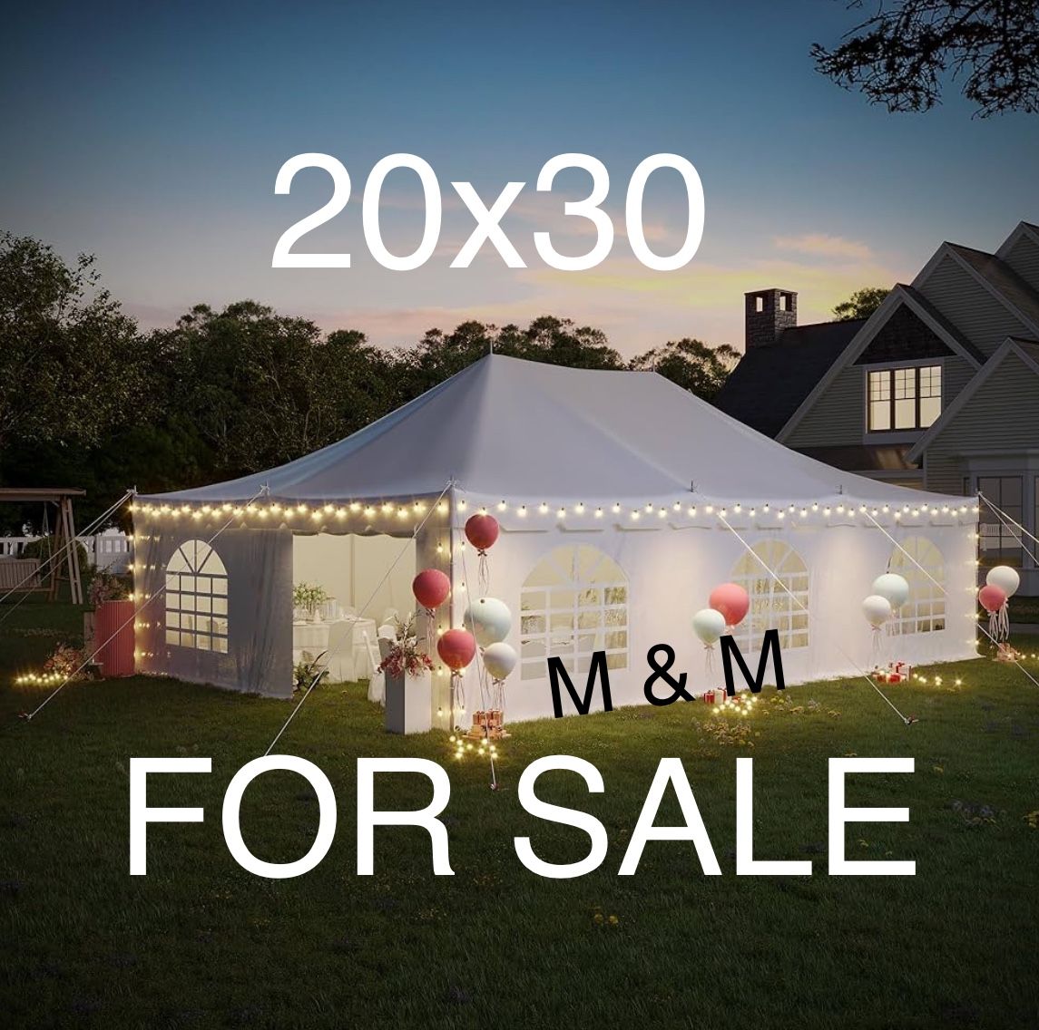 20x40ft 20x30 Party Tent, Weekend Canopy Heavy Duty with Carry Bags, PVC Fire Retardant Outdoor Canopies for 160 People, Large Tents