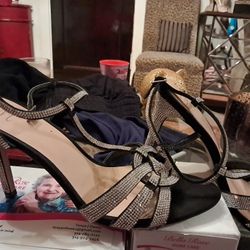 Crystal Rhinestone  Heels Size 111/2 50.00
