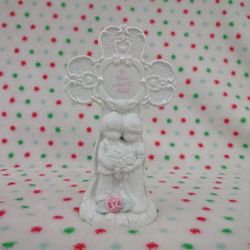 Vintage Enesco Precious Moments Anniversary Standing Cross To Have And To Hold