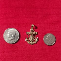 10k Gold Jesus Cross And Anchor ⚓️ Pendent 