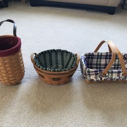3 beautiful vintage Longerberger baskets 