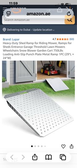 Heavy-Duty Shed Ramp for Riding Mower, Ramps for Sheds Entrance Garage Threshold Lawn Mowers Wheelchairs Snow Blower Garden Cart 750LBs Loading Anti-S