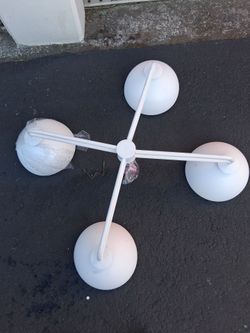 Modern Matte White 4-Light Dome Chandelier