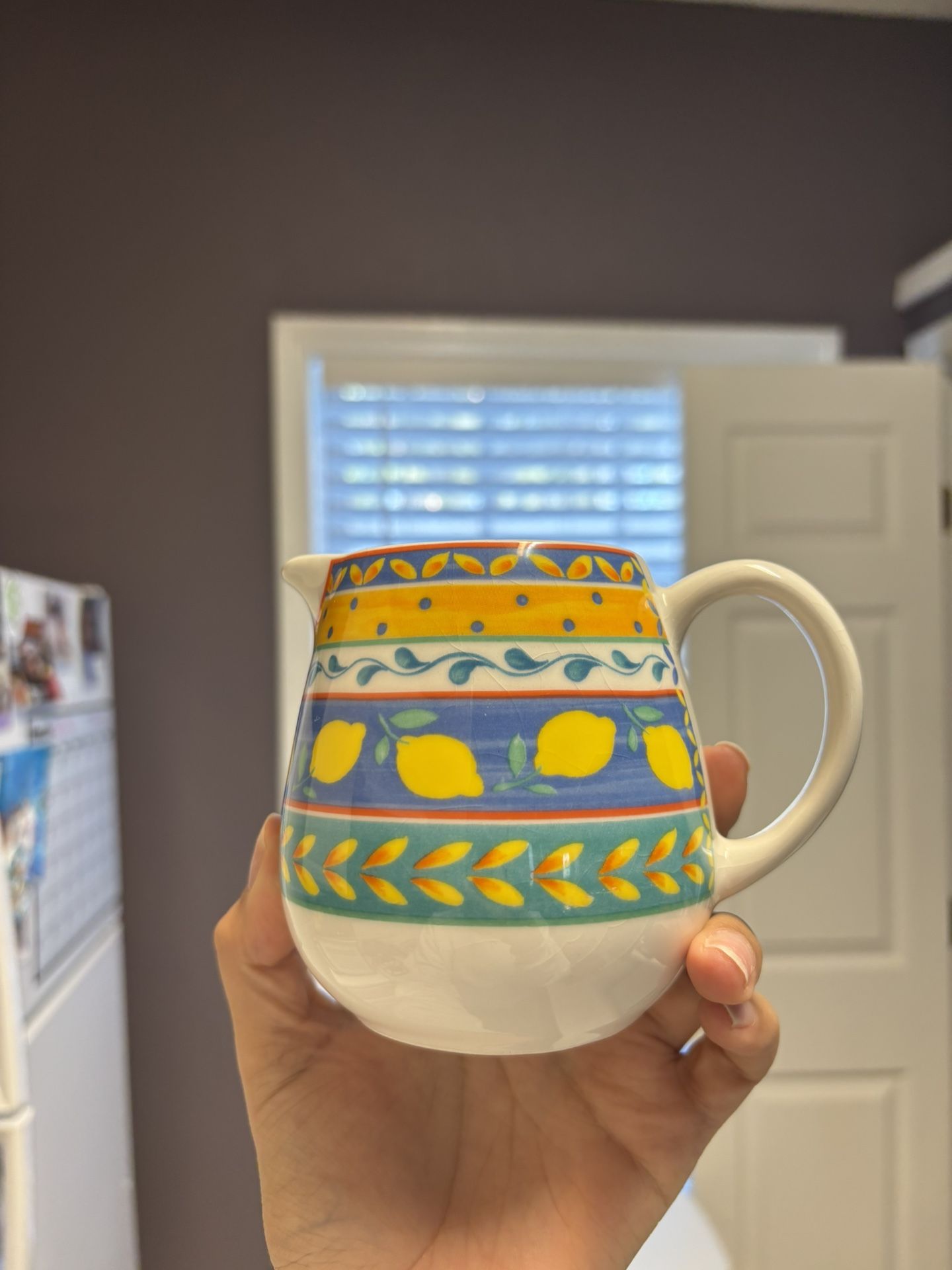 Vintage Portugal Ceramic Creamer – Lemon Design