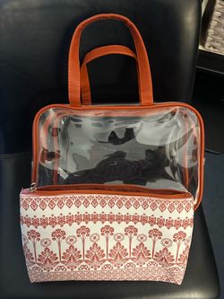 Clear Tote Bag with Cosmetic Pouch Set