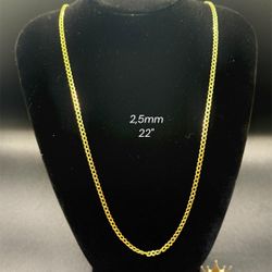 10K Diamond Cut Gold Chain 2.5mm 22” – Real Gold